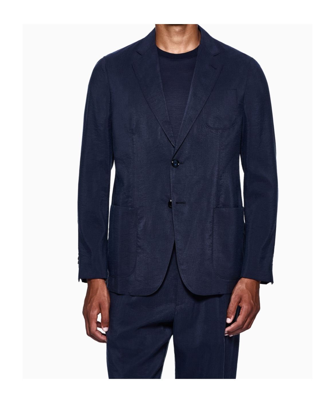 Giorgio Armani Patch-pocket Single-breasted Blazer In Blue