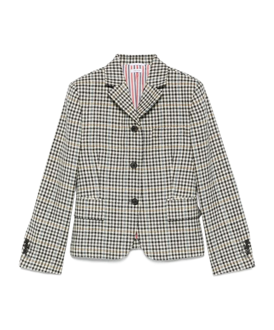 Thom Browne Exposed Catch Vent Sportcoat Check Hunting Tweed In Gray