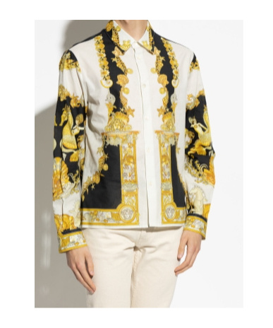 Versace Coral Theatre Shirt And Blouse Multicolor In Yellow
