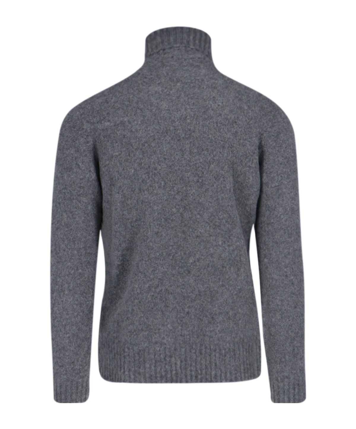 Drumohr Ribbed Turtleneck Sweater Long Sleeves In Gray