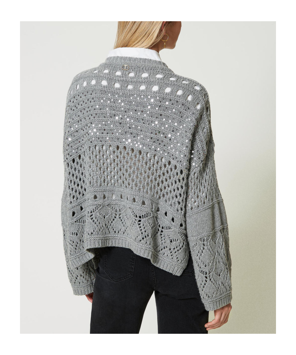 Shop Twinset Sequin Jumper In Gray