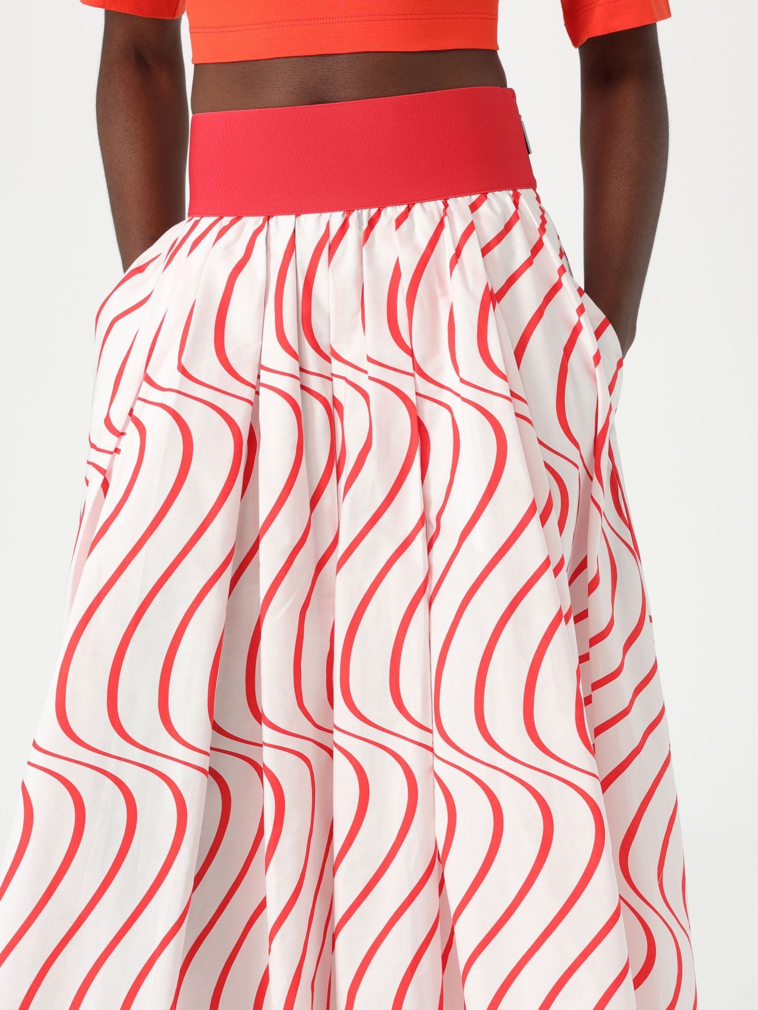 Msgm Printed Pleated Skirt In Multi
