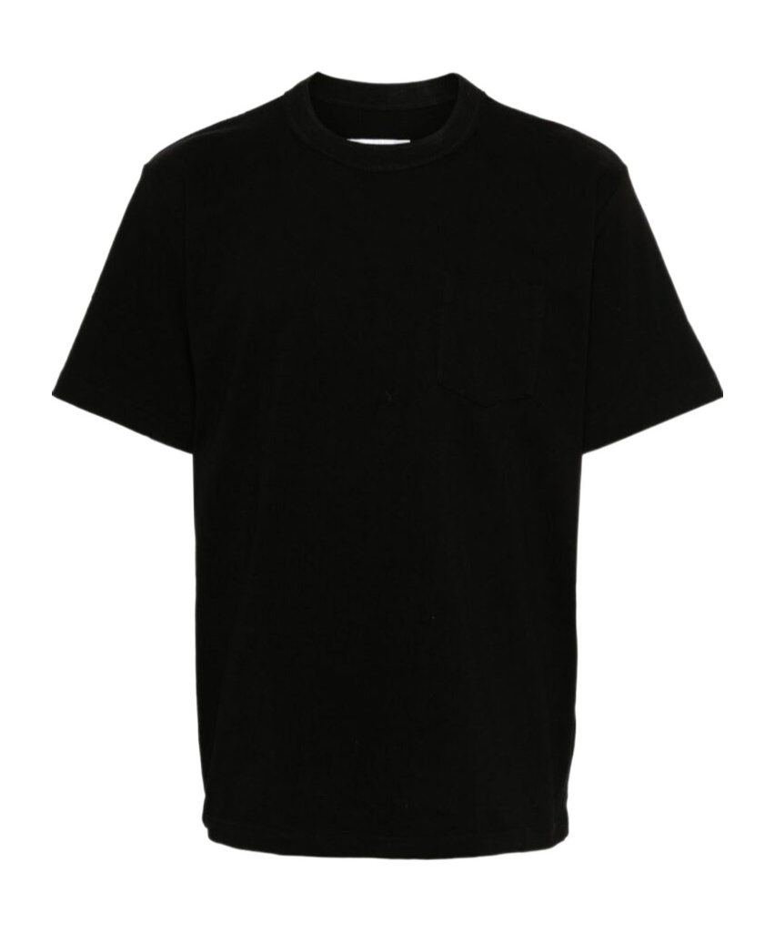 Sacai Drop-shoulder Cotton T-shirt In Black
