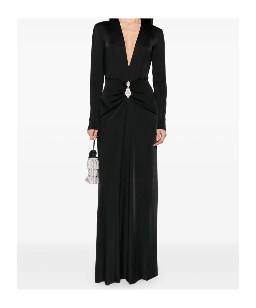 Shop Victoria Beckham Long-sleeved Maxi Dress