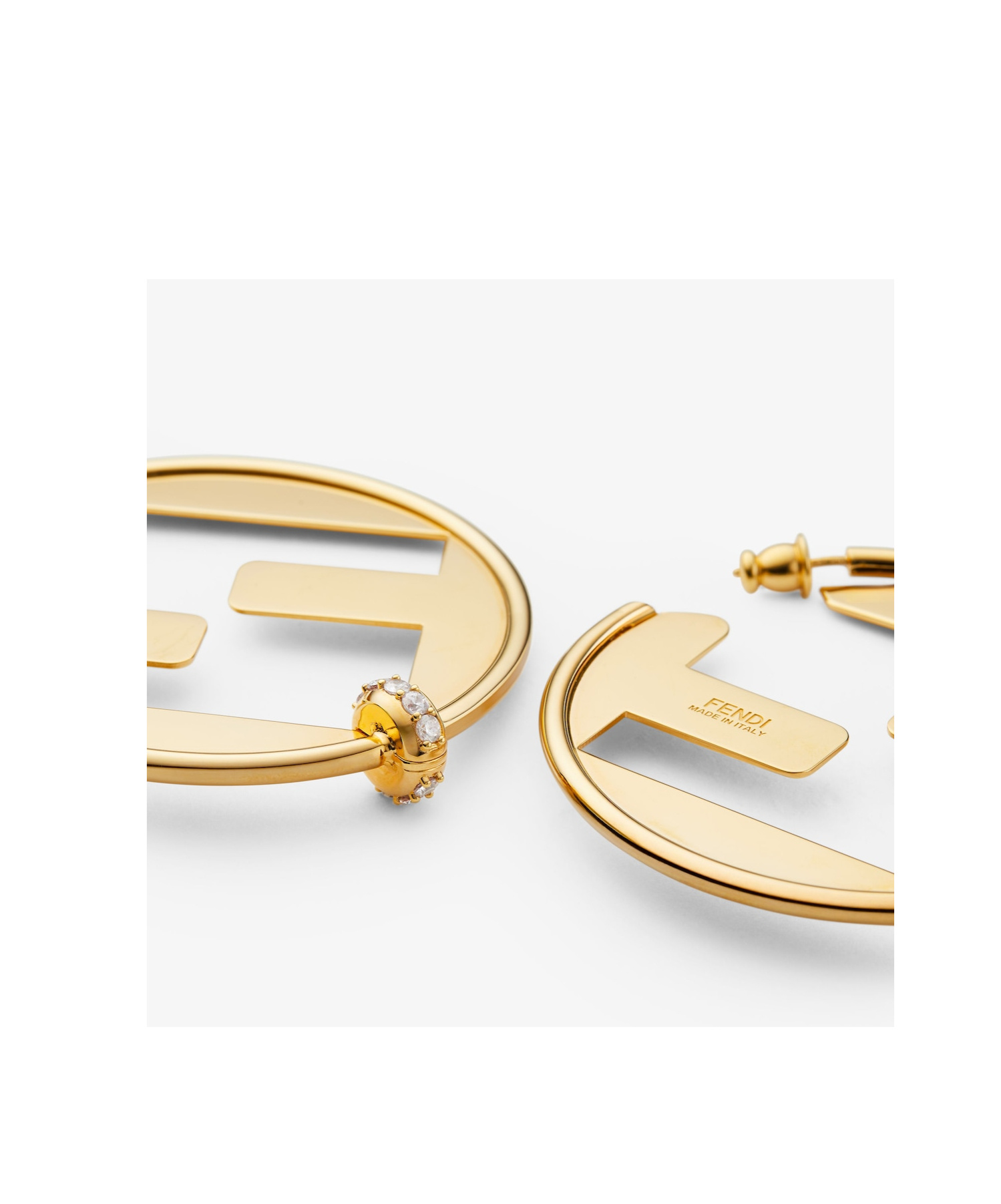 Fendi Ff-motif Embellished Earrings In Gold