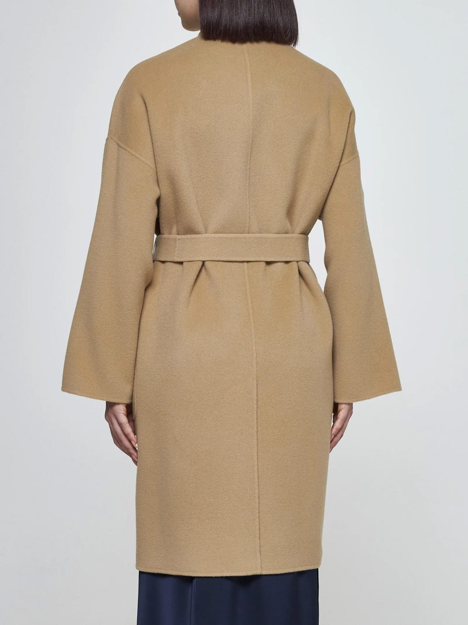 Weekend Max Mara Eris Belted Wool Coat In Brown