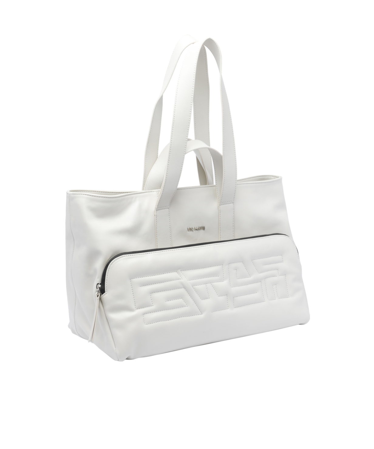 Vic Matie Double Handle Shoulder Bag In White