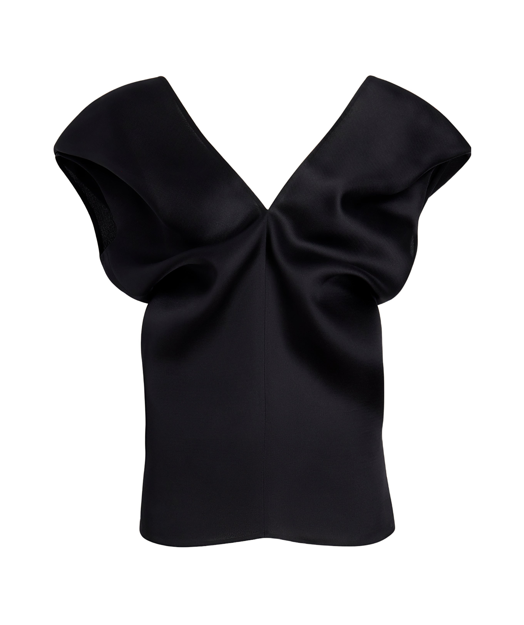 Khaite Ami Draped Silk-gazar Top In Black