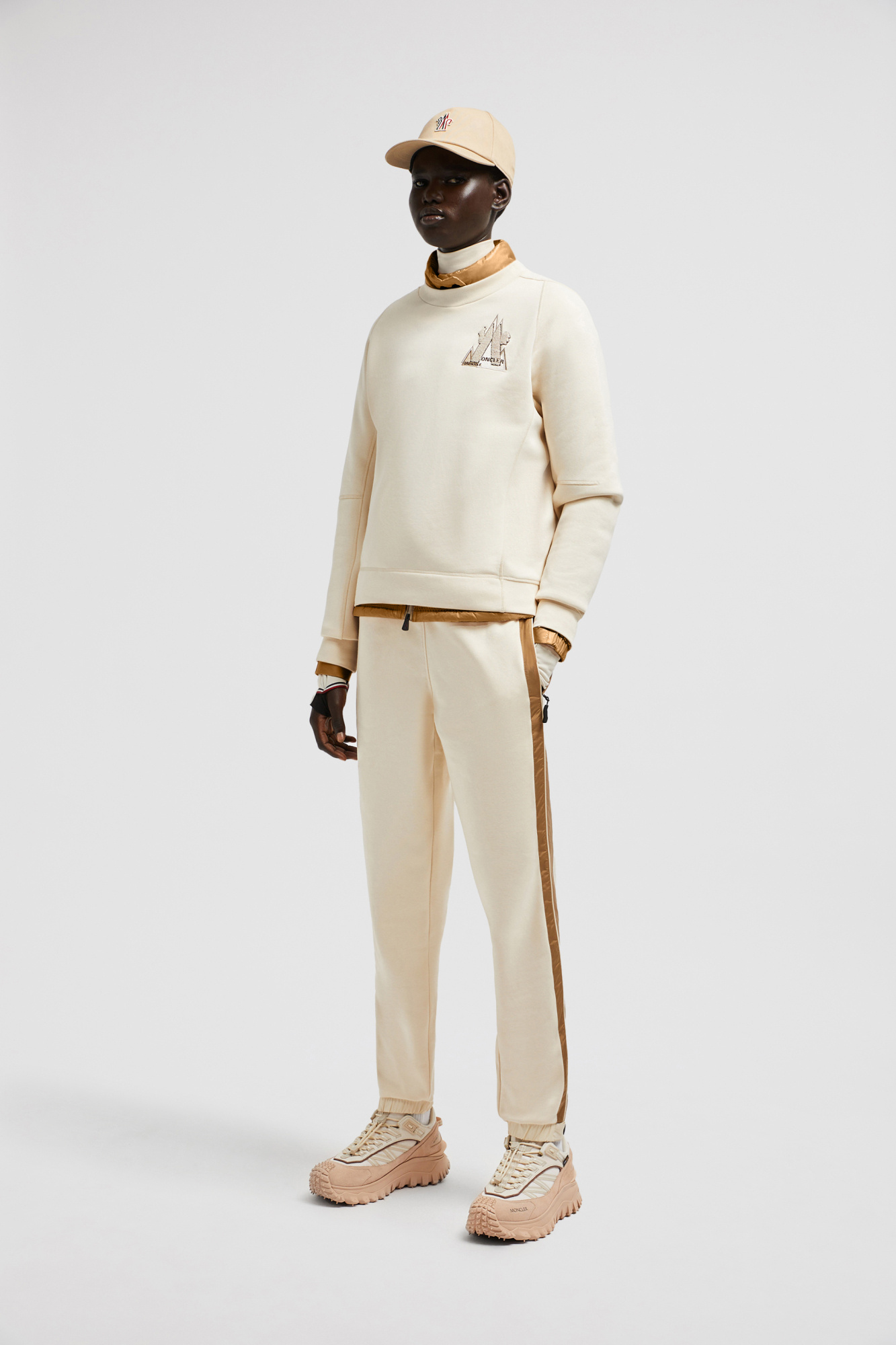 MONCLER PADDED MOUNTAIN LOGO TRACK PANTS 