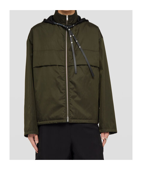 Jil Sander Funnel-neck Padded Jacket In Green