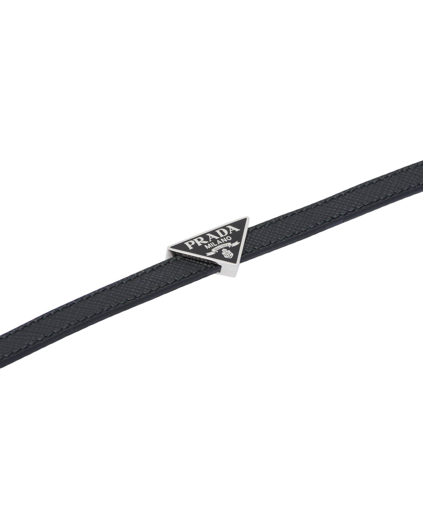 Prada Saffiano Leather Bracelet In Black
