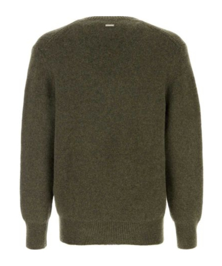 Ferragamo V-neck Jumper In Uniformgreen