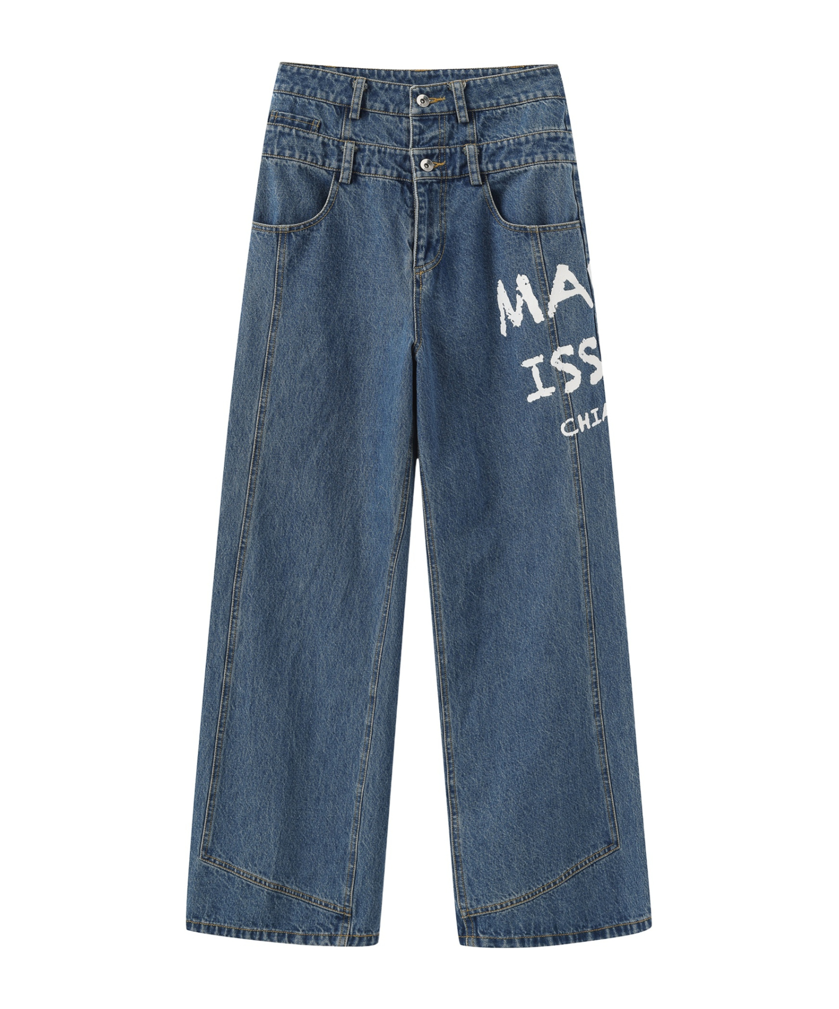 Marissa Chiara Belt Loop Jeans In Blue