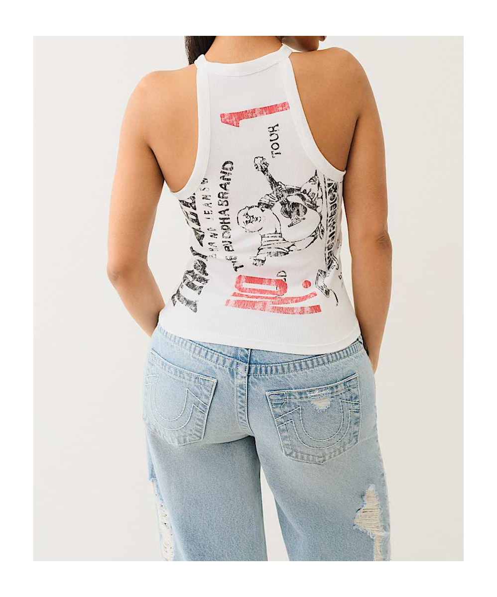True Religion Sleeveless Vest In White