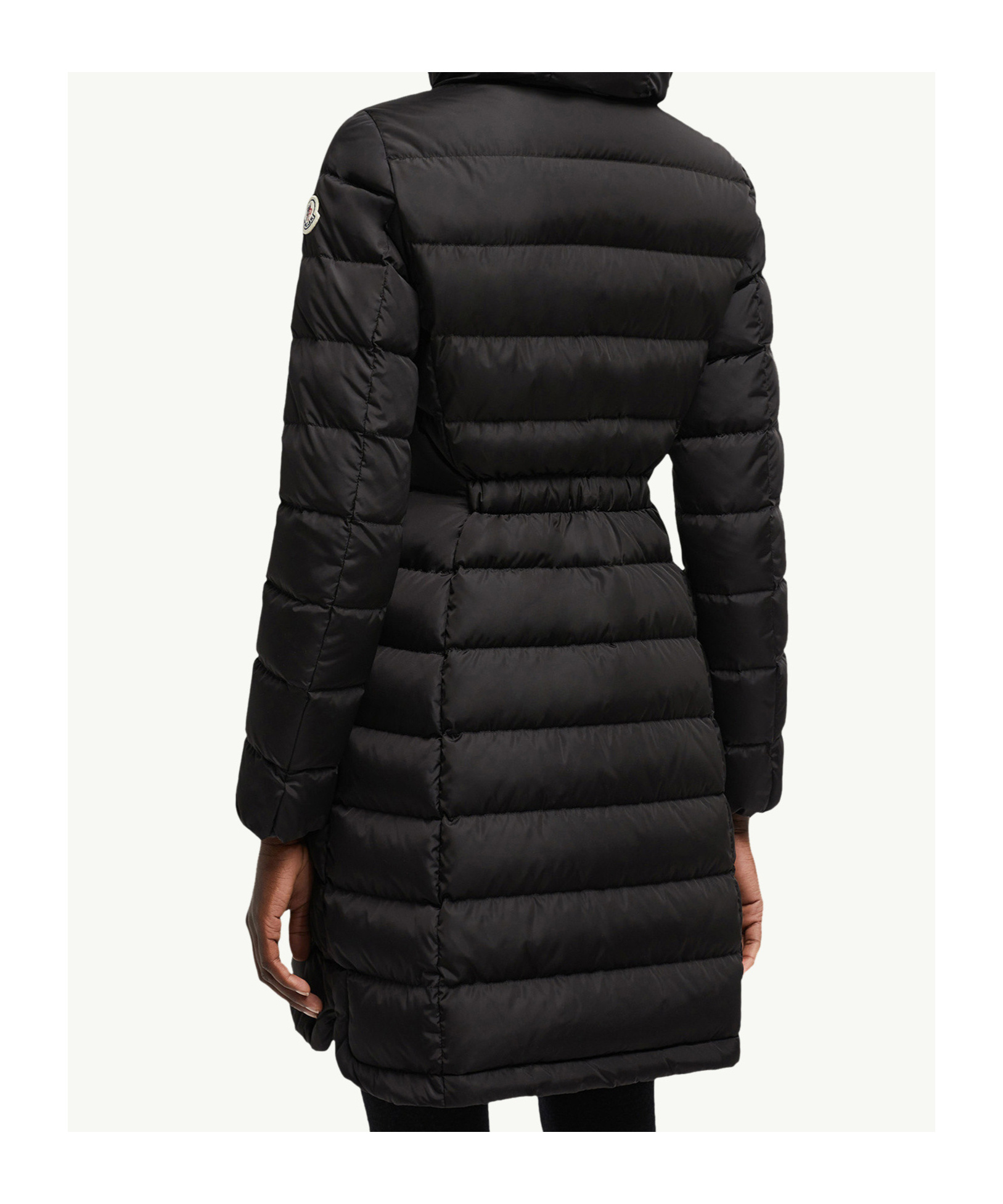 Moncler Womens Black Flammette Brand-patch Slim-fit Shell-down Jacket In Black