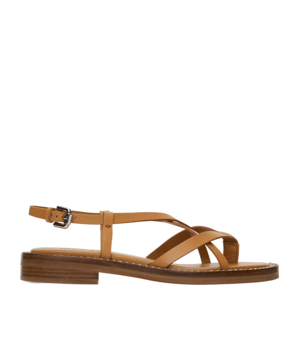 See By Chloé Lynette Cross-strap Flat Sandals In Brown