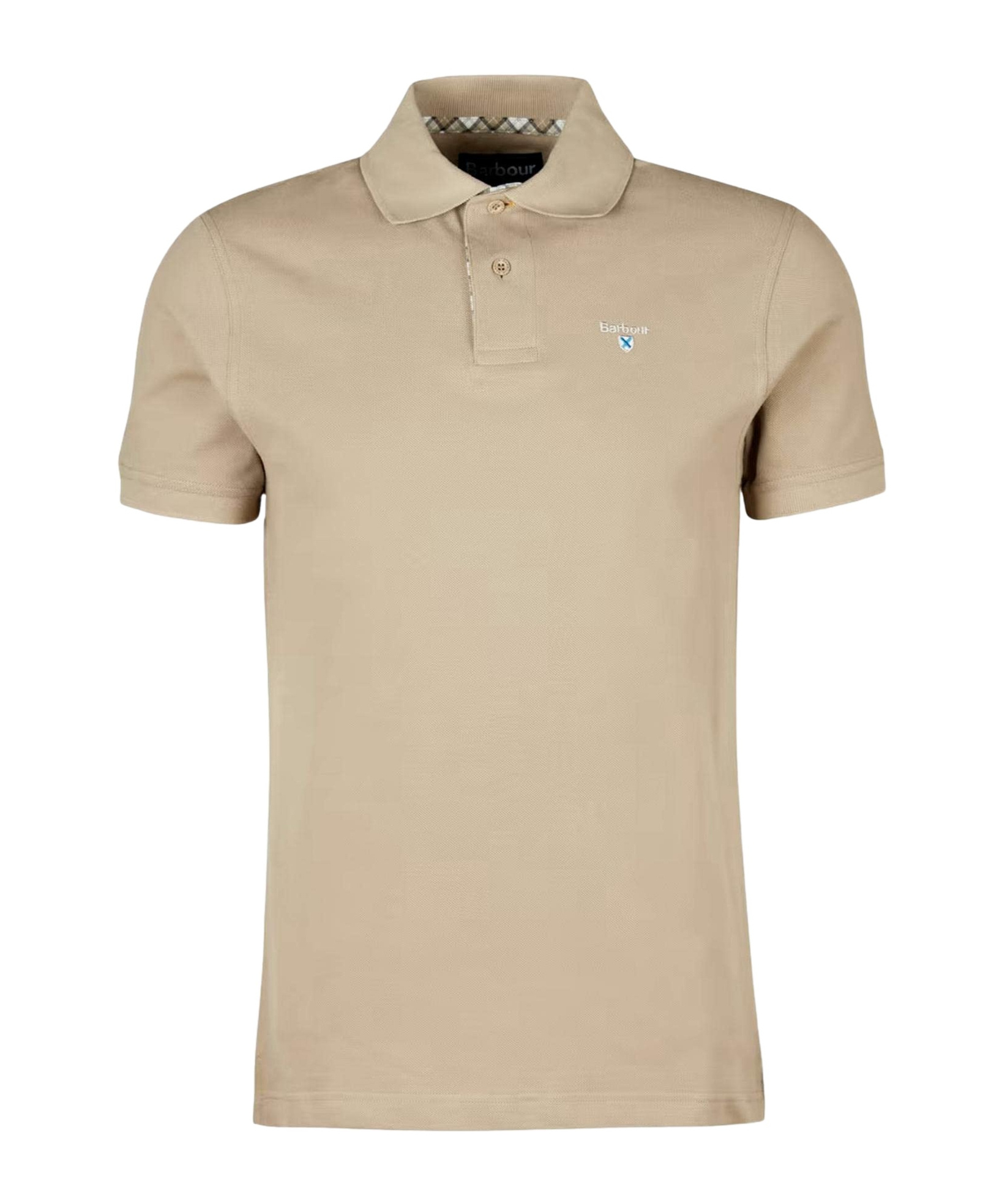 Barbour Short-sleeved Polo Shirt In Nude