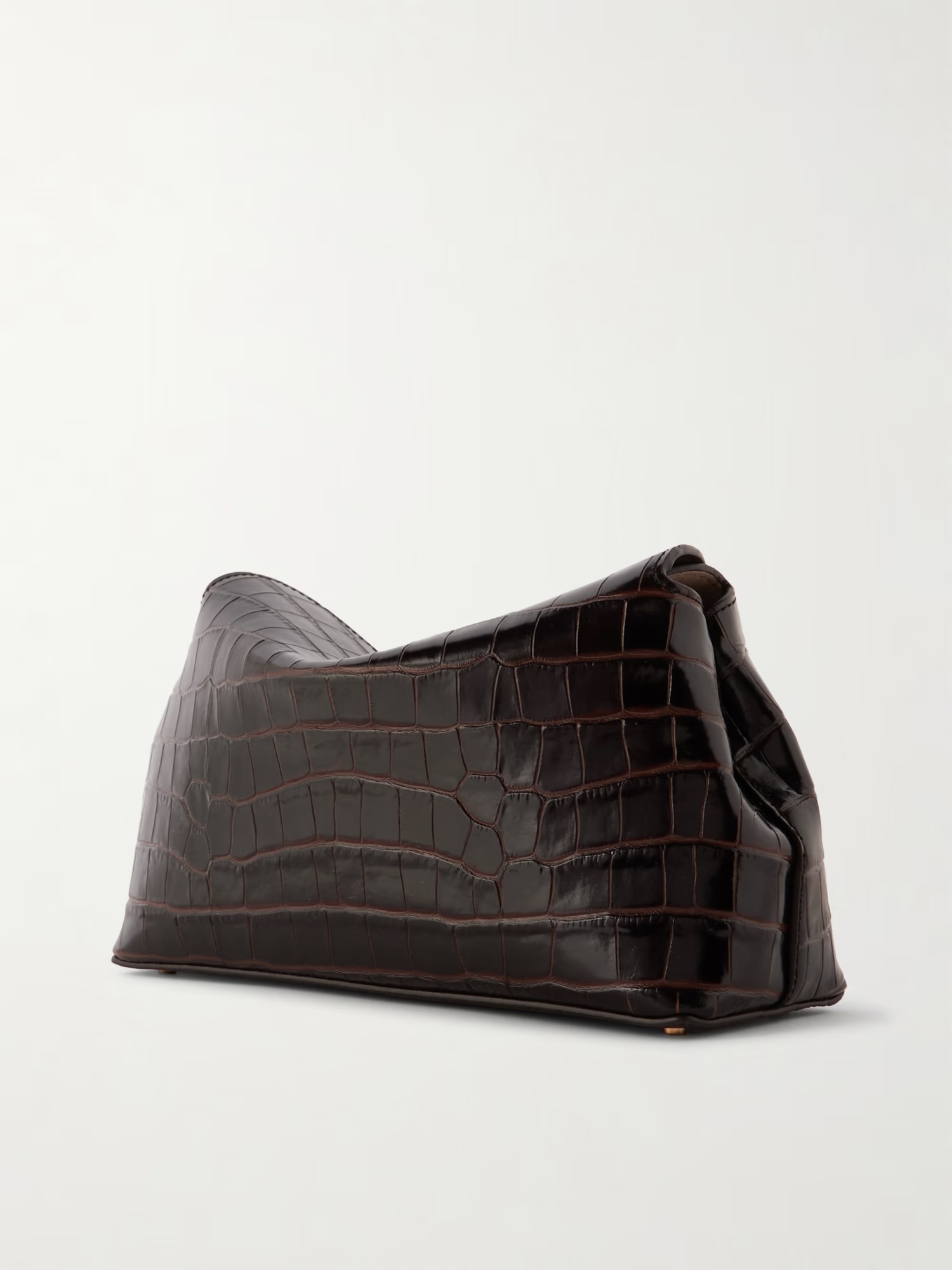 Totême T-lock Clutch Bag In Brown