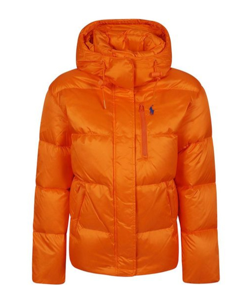 Polo Ralph Lauren Water-repellent Quilted Down Jacket Hood In Orange