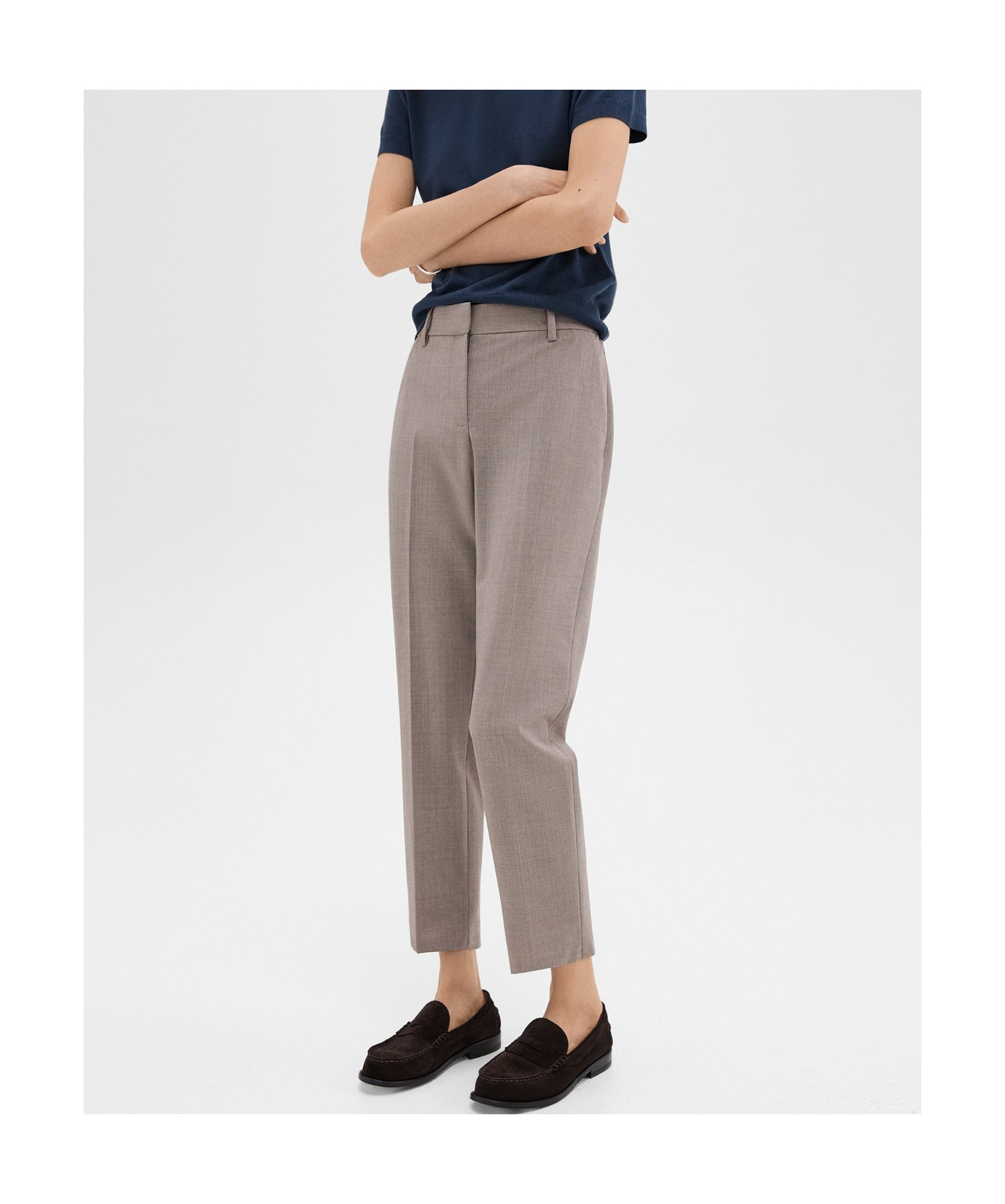 Theory Treeca Casual Pants In Gray