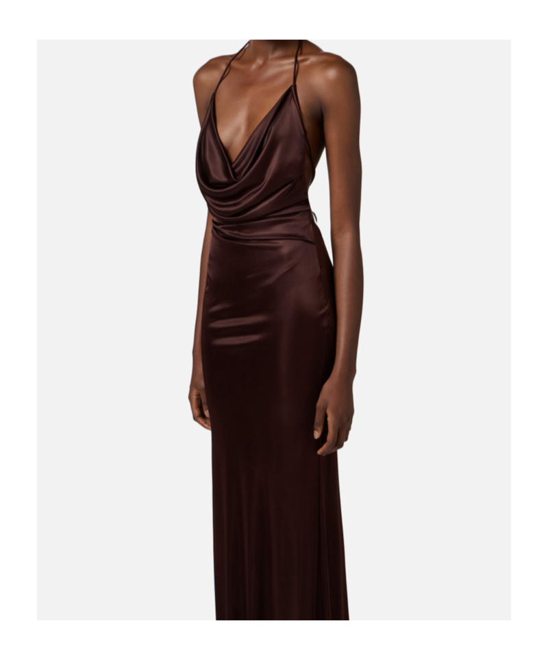 Elisabetta Franchi Open-back Jersey Maxi Dress In Black