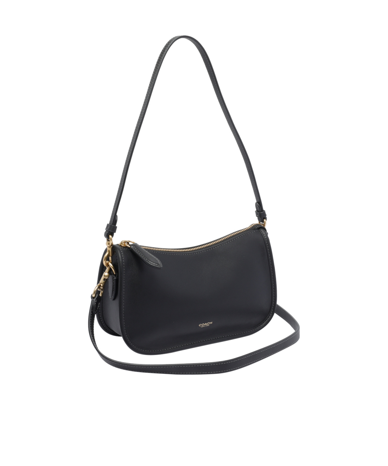Coach Natural Grain Leather Waverly Bag Shoulder Bags Black In Black