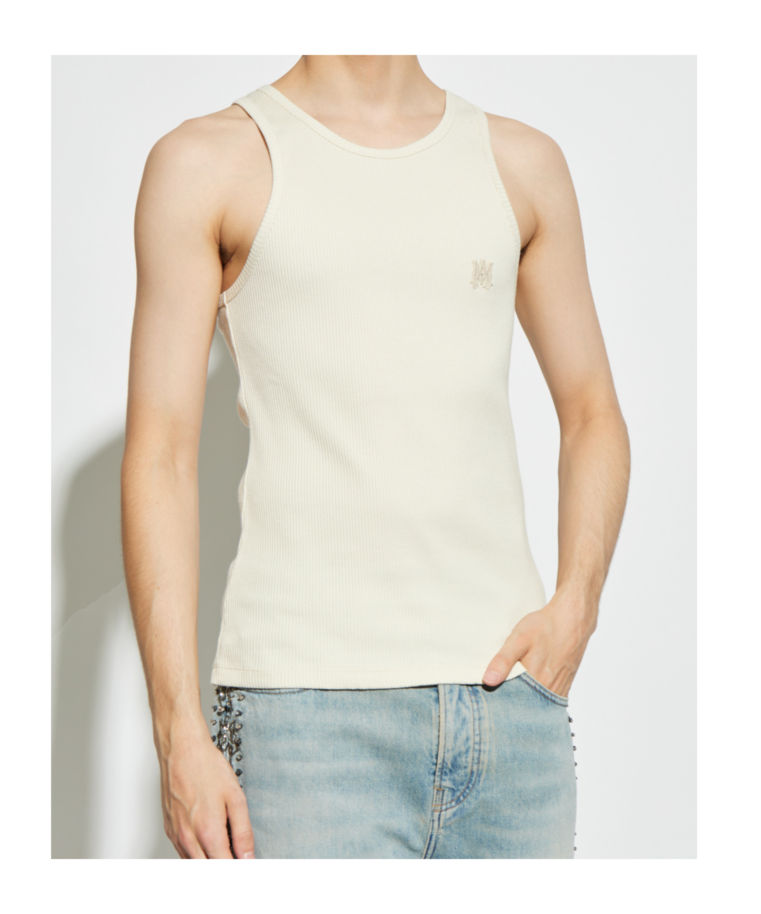 Amiri Off-white Ma Tonal Tank Top