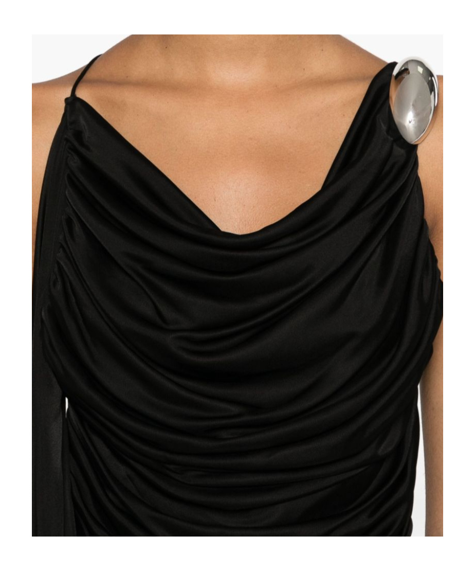 Giuseppe Di Morabito Draped Viscose Jersey Mini Dress In Black