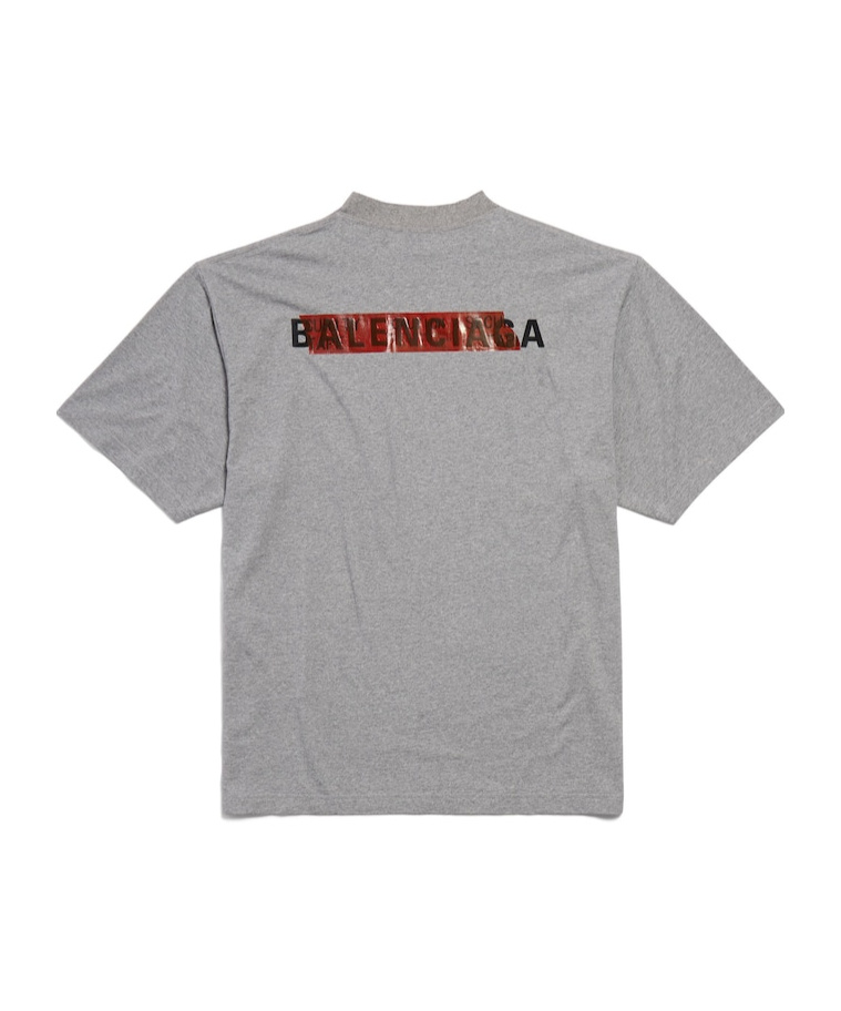 Balenciaga Short Sleeves Cotton Tee In Gray