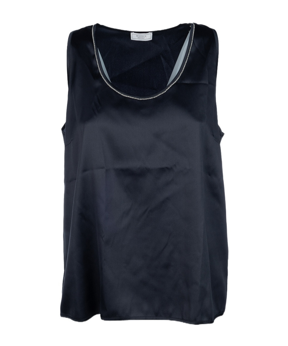 Peserico Embellished-neckline Blouse In Black