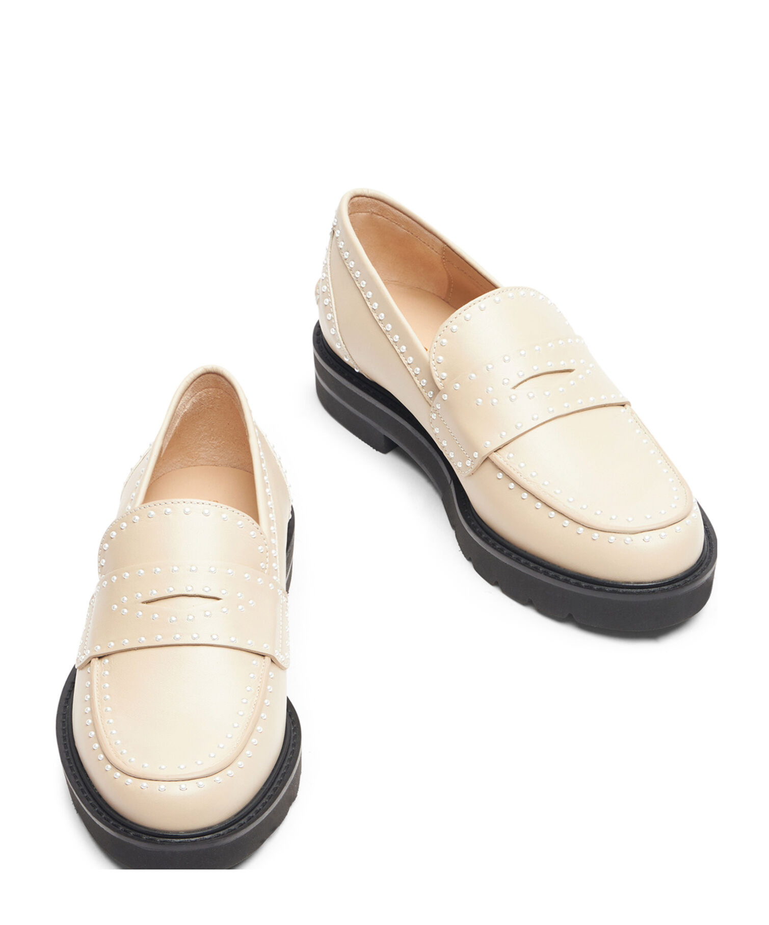 Stuart Weitzman Parker Lift Loafers In Nude