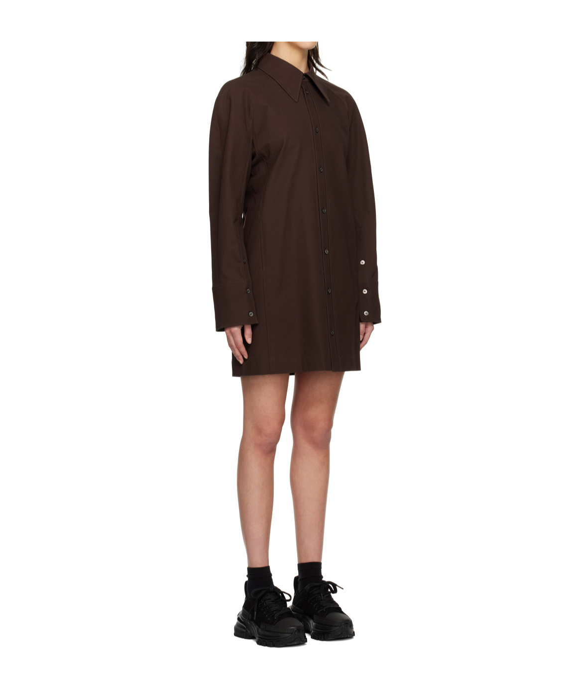 Wooyoungmi Brown Shirt Minidress In Multi