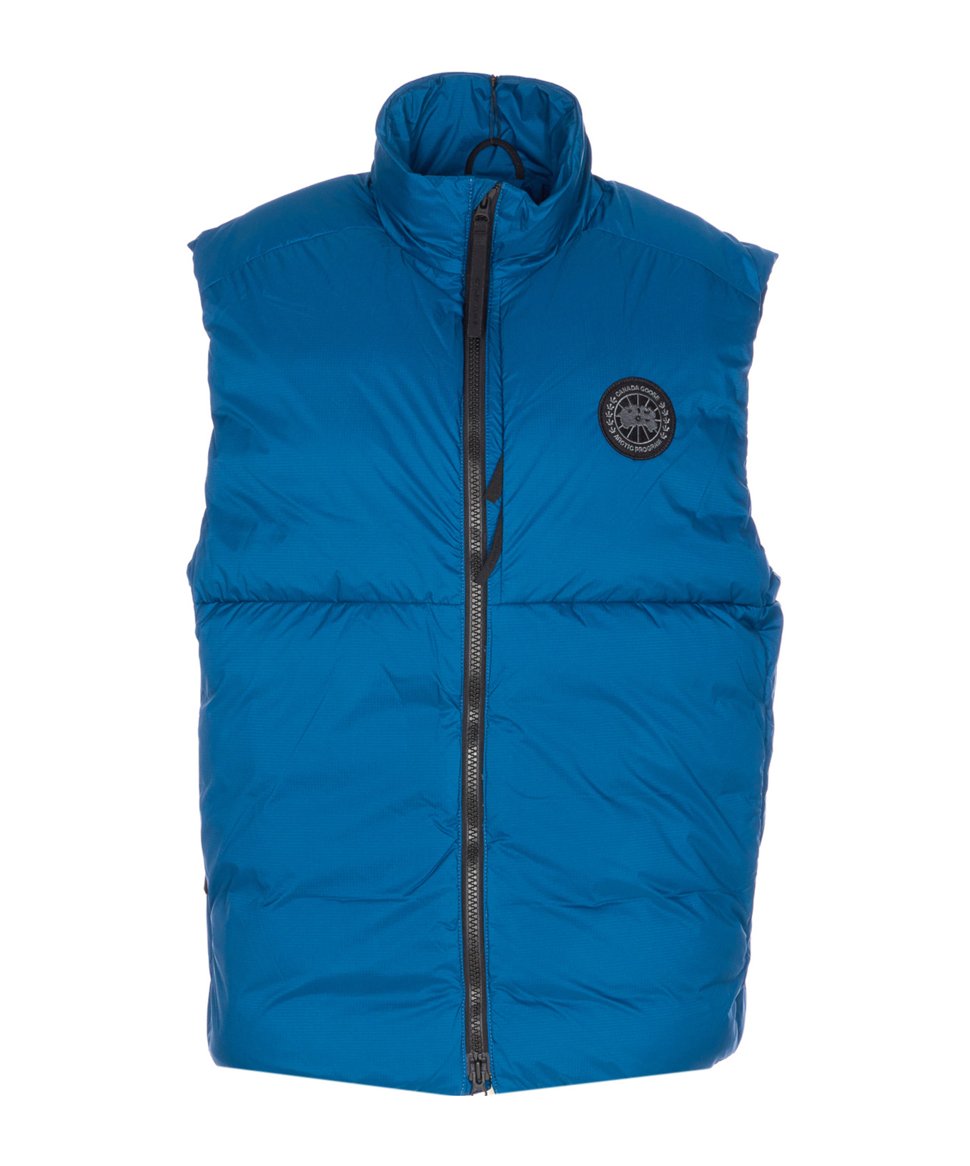 Canada Goose High Neck Sleeveless Quilted Jacket With Pockets In Blue