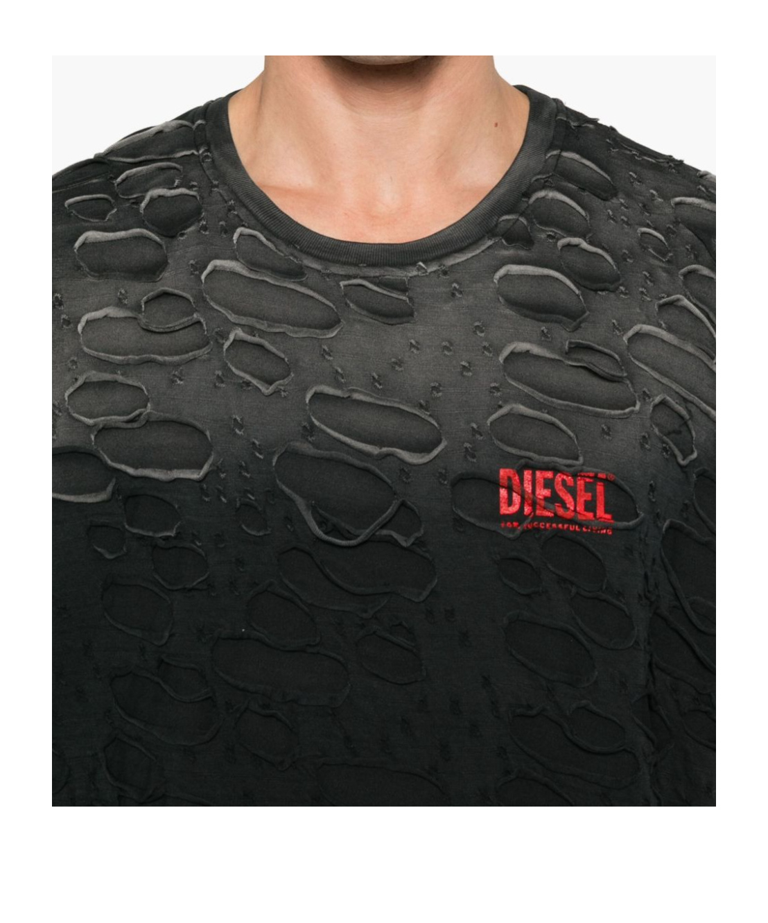 Diesel Distressed T-shirt In Black