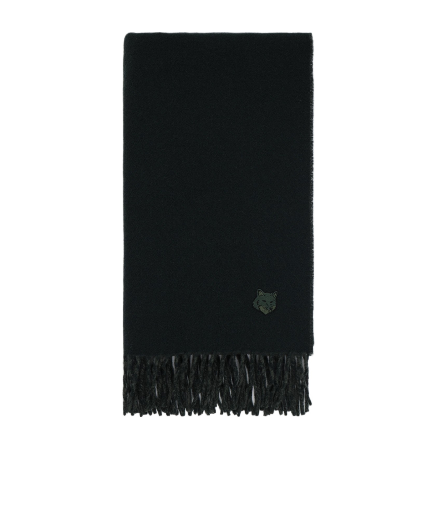 Maison Kitsuné Bold Fox Head Double Face Scarf In Black