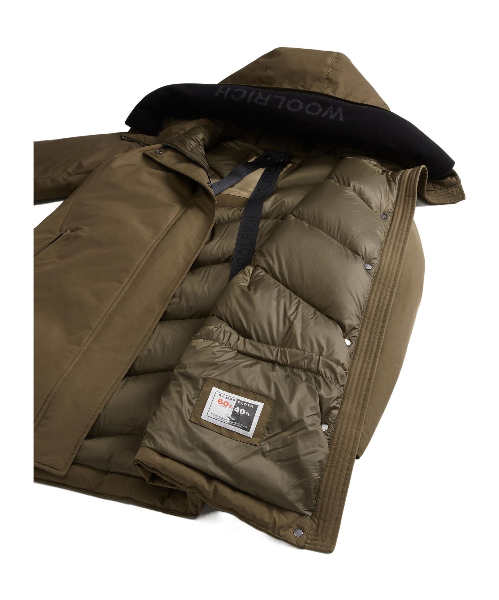 Woolrich Wool Insulated Arctic Parka Jacket For Women In Green