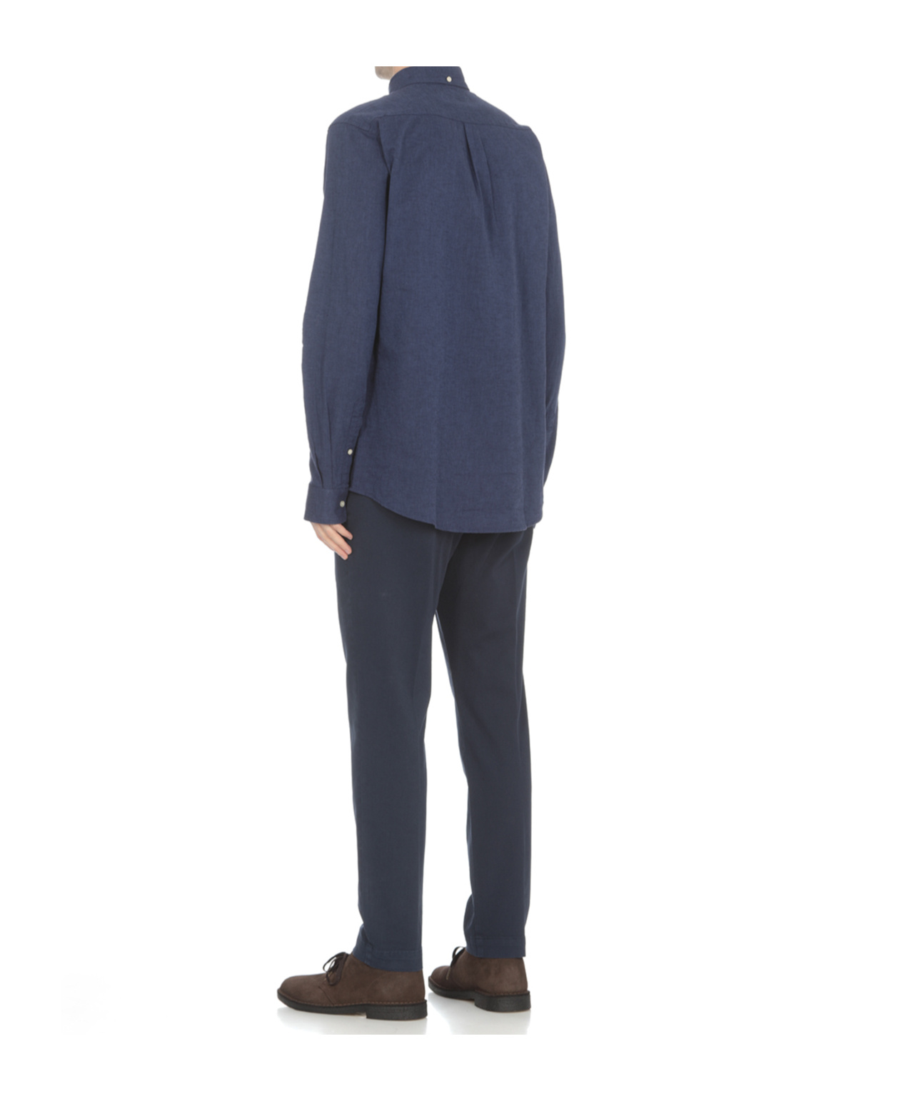 Barbour Chest-pocket Linen-blend Shirt In Blue