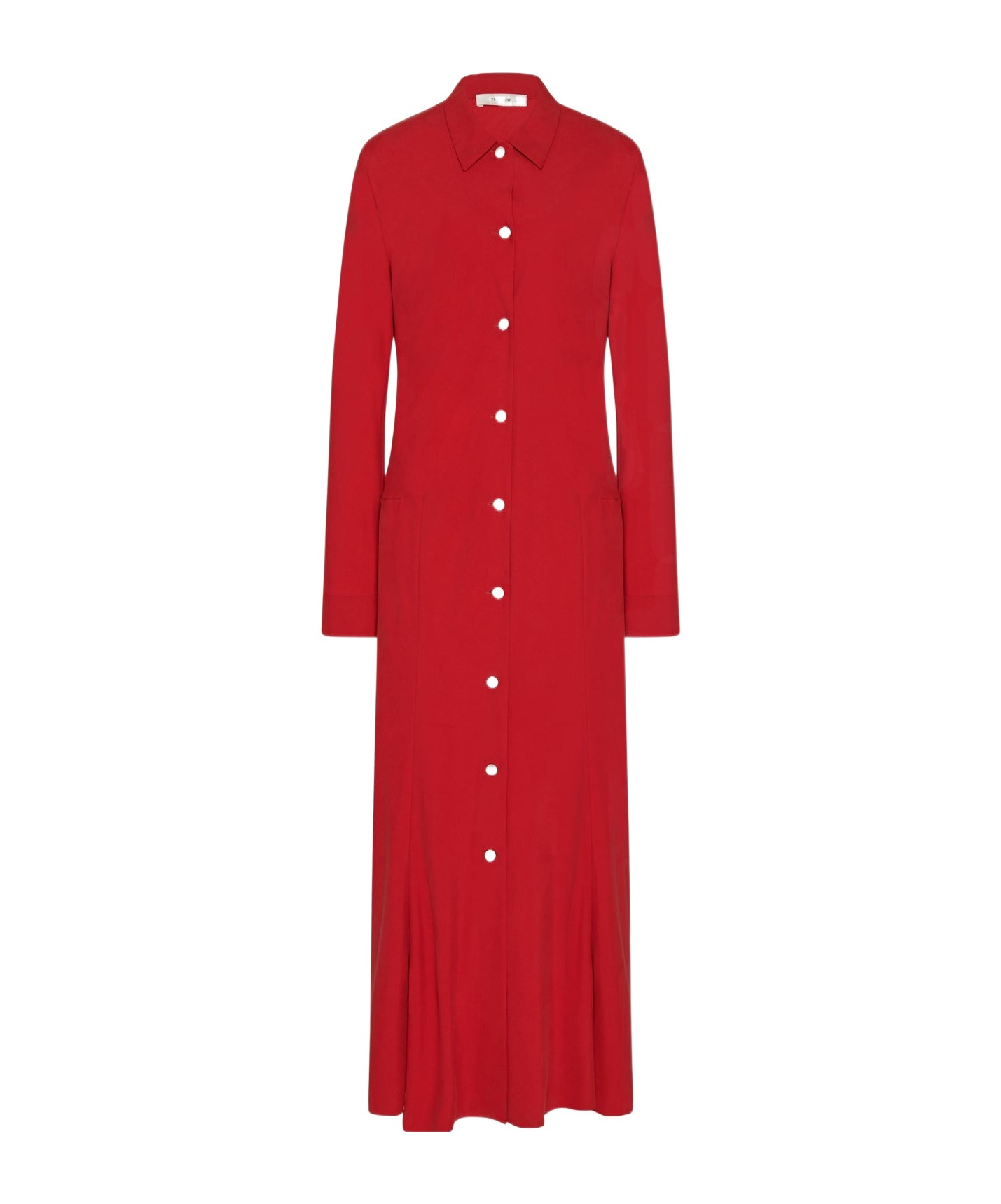 The Row Myra Button-down Silk Crepe Maxi Dress In Red