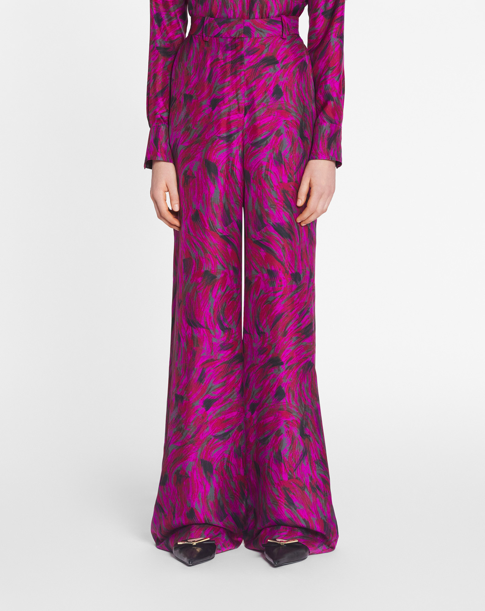 LANVIN LANVIN PRINTED WIDE LEG PANTS 