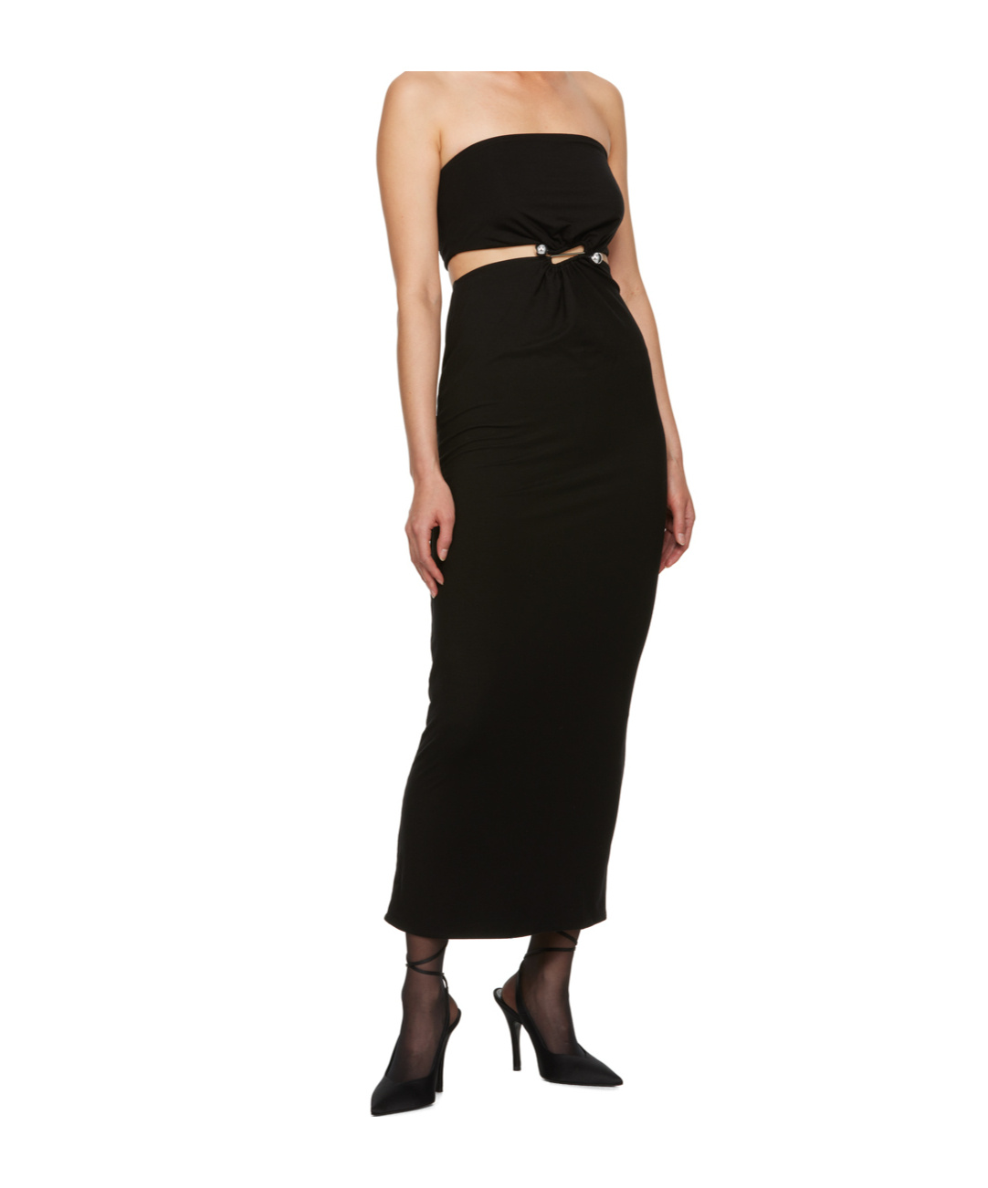 Reformation Off Shoulder Dress In Black