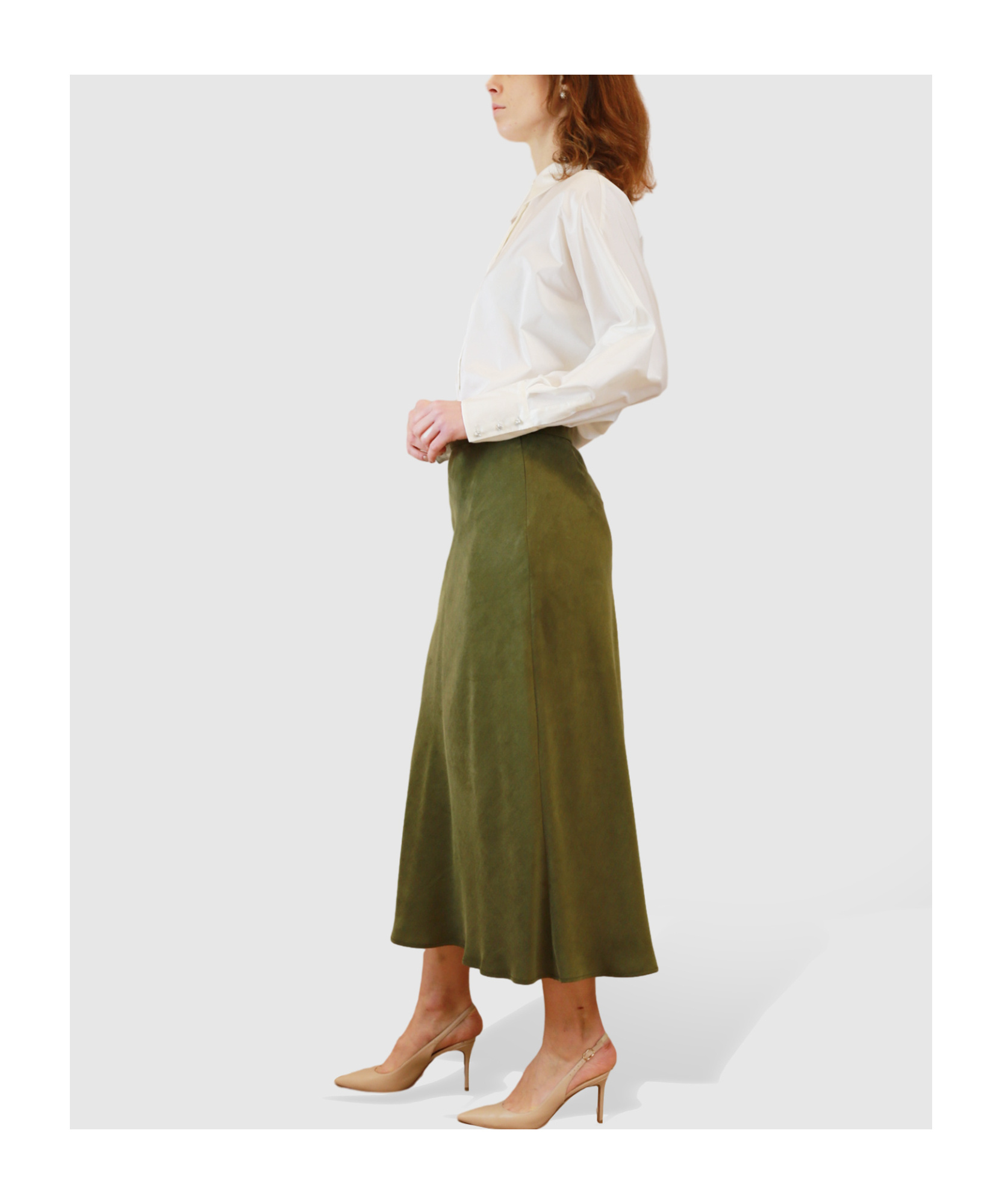 Max Mara Studio Clan Buttoned Long-sleeved Top In Green