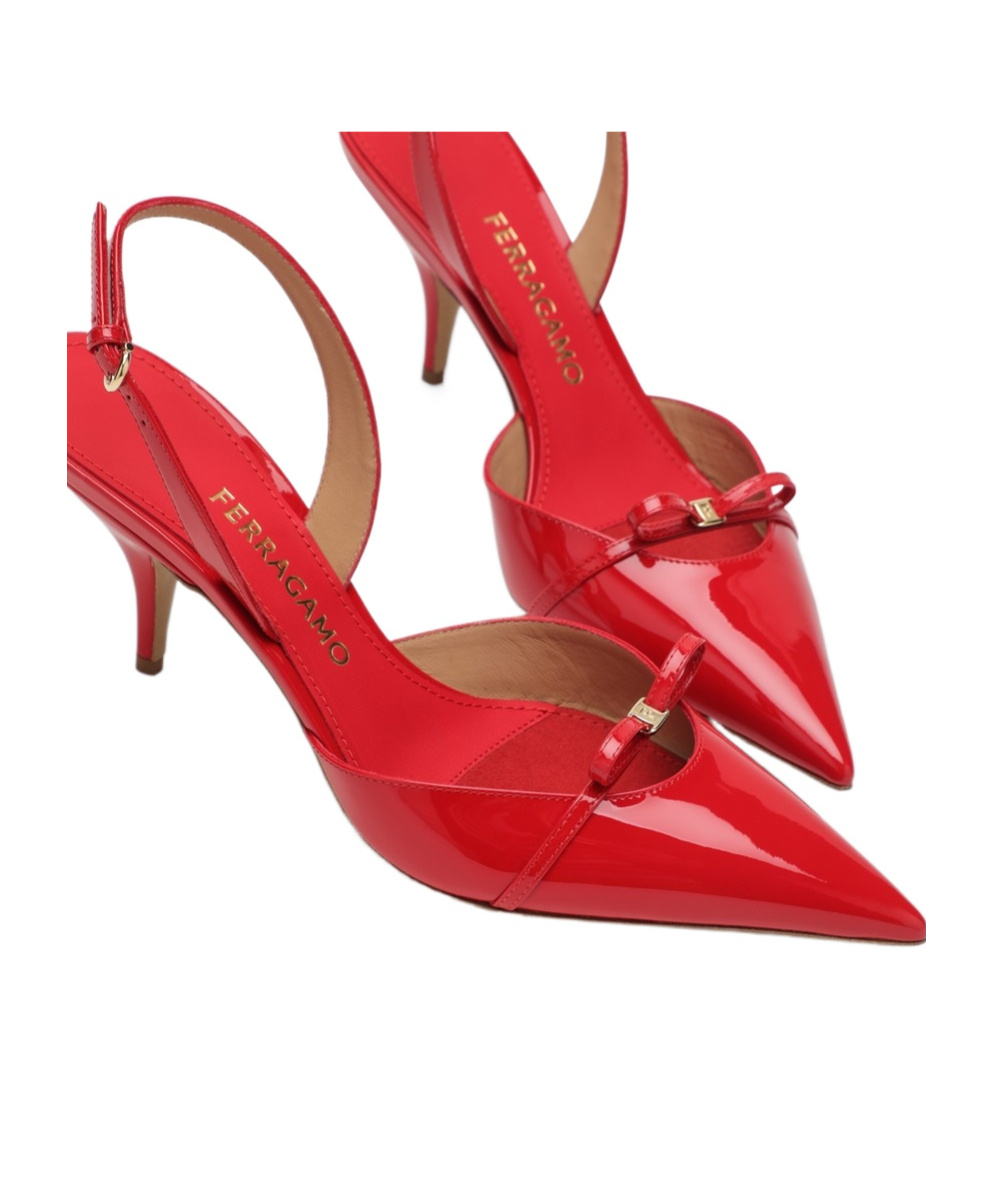 Ferragamo Pointed High-heeled Sandals In Red