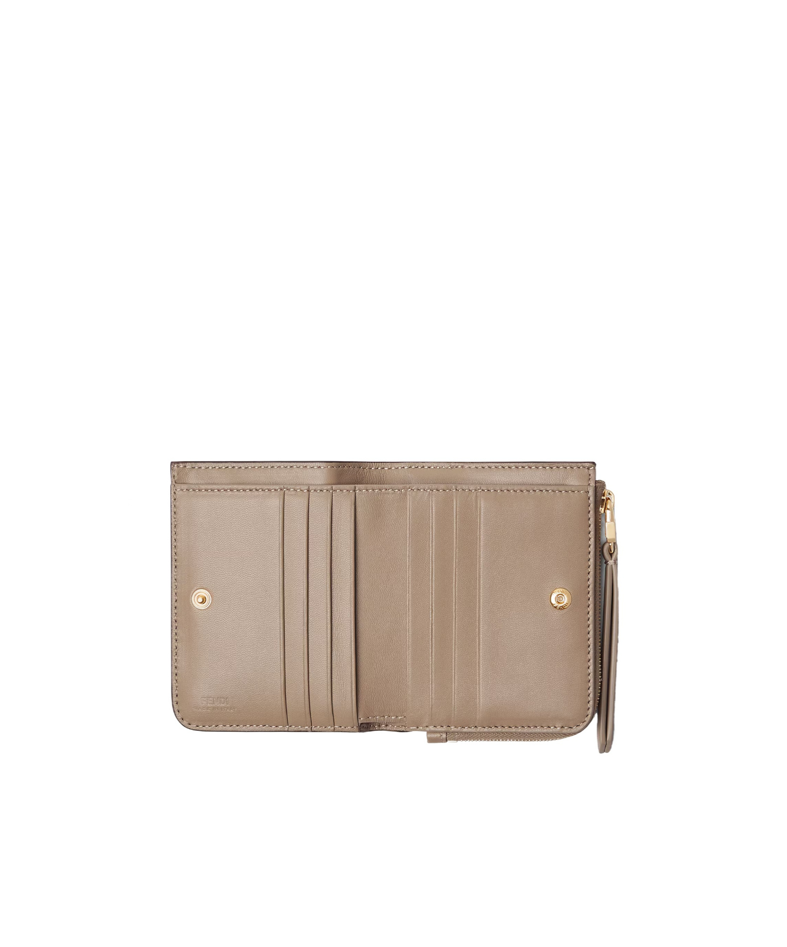 Fendi Dove Gray Nappa Leather Wallet With Ff Motif In Brown