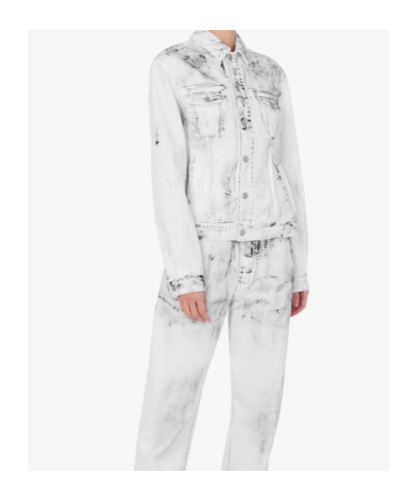 Moschino Cotton Bull Jacket Laurel Crown Patch In White