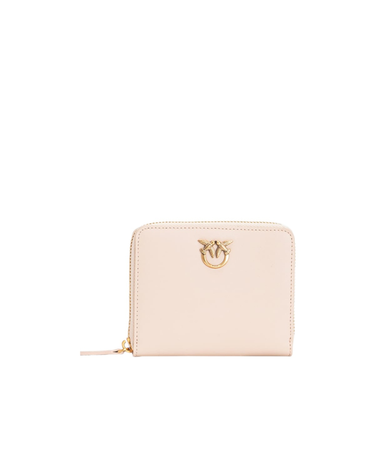 Pinko Full Zipper Square Wallet In Neutral