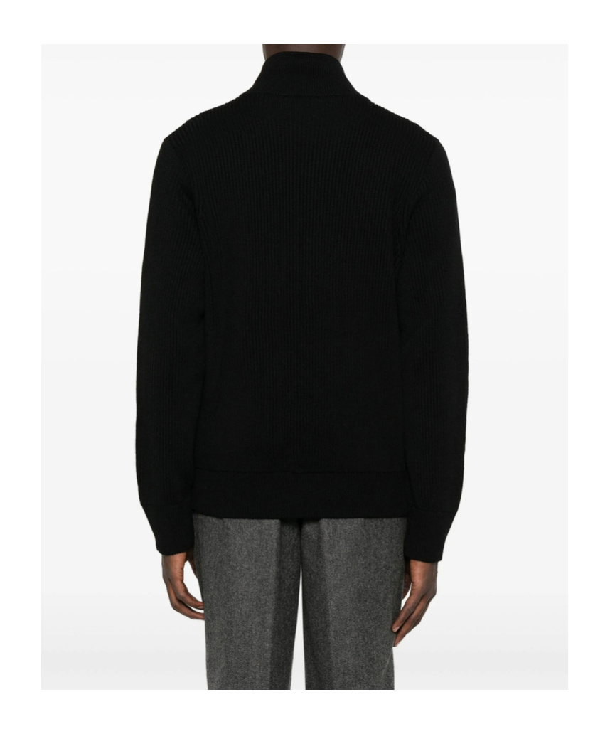 Roberto Collina Zippered Long-sleeved Sweater In Black