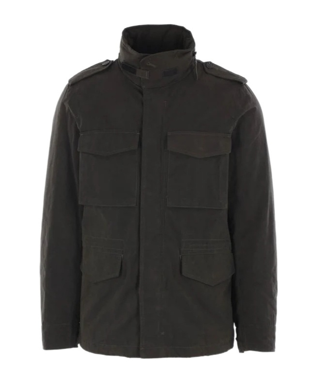 Aspesi High-collar Padded Field Jacket In Black