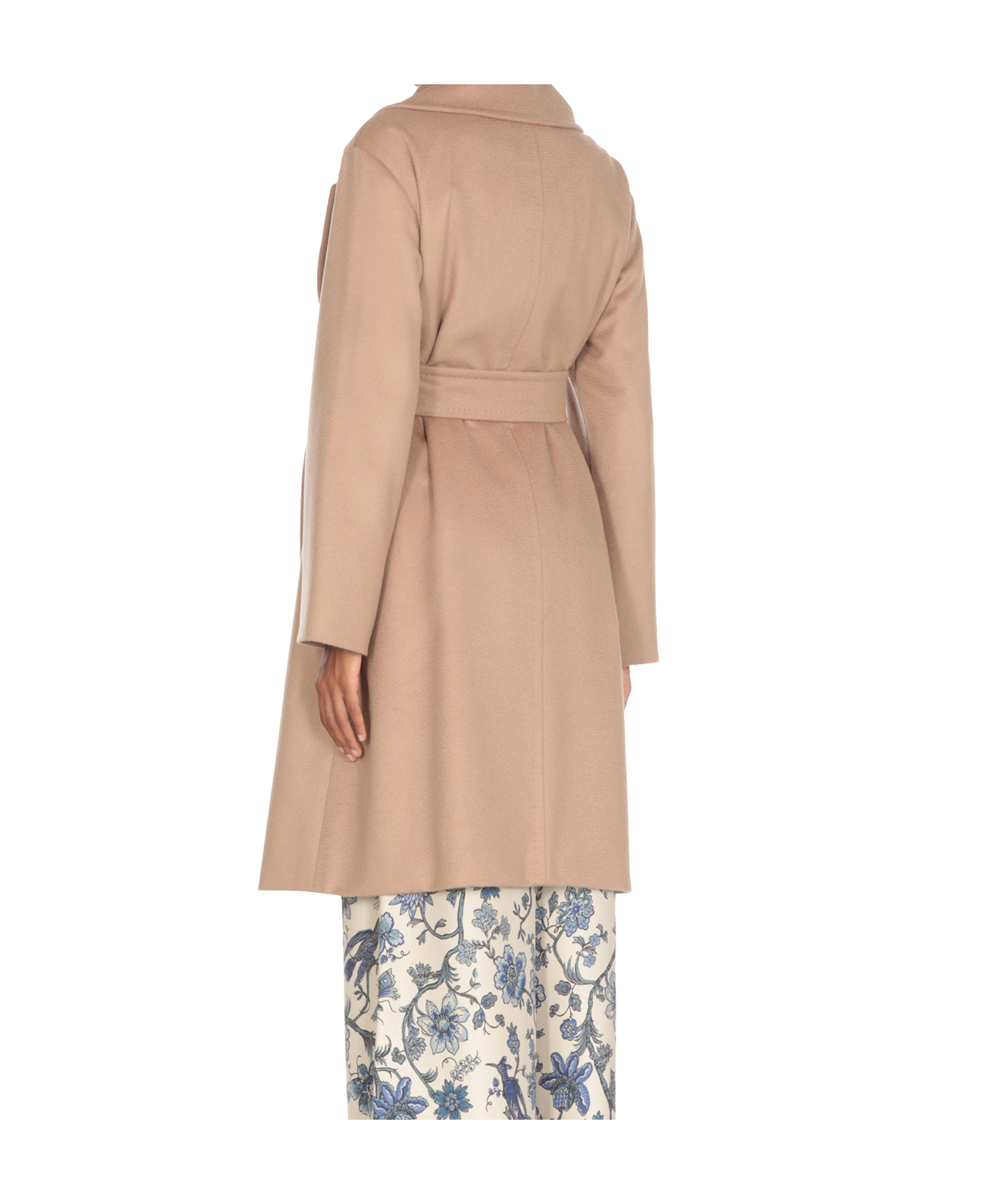 Max Mara Long-sleeved Coat In Nude