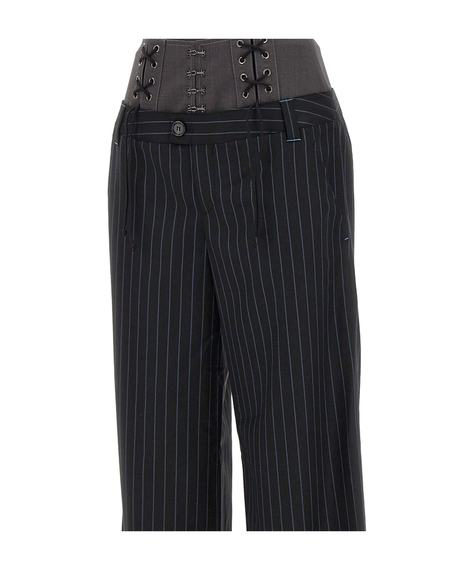 Shop Andersson Bell Lace-up Double Waist Trousers In Black