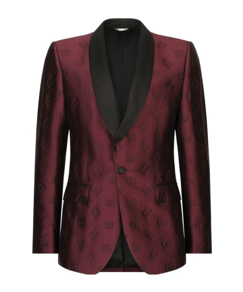 Dolce & Gabbana Monogram-jacquard Tuxedo Suit In Black